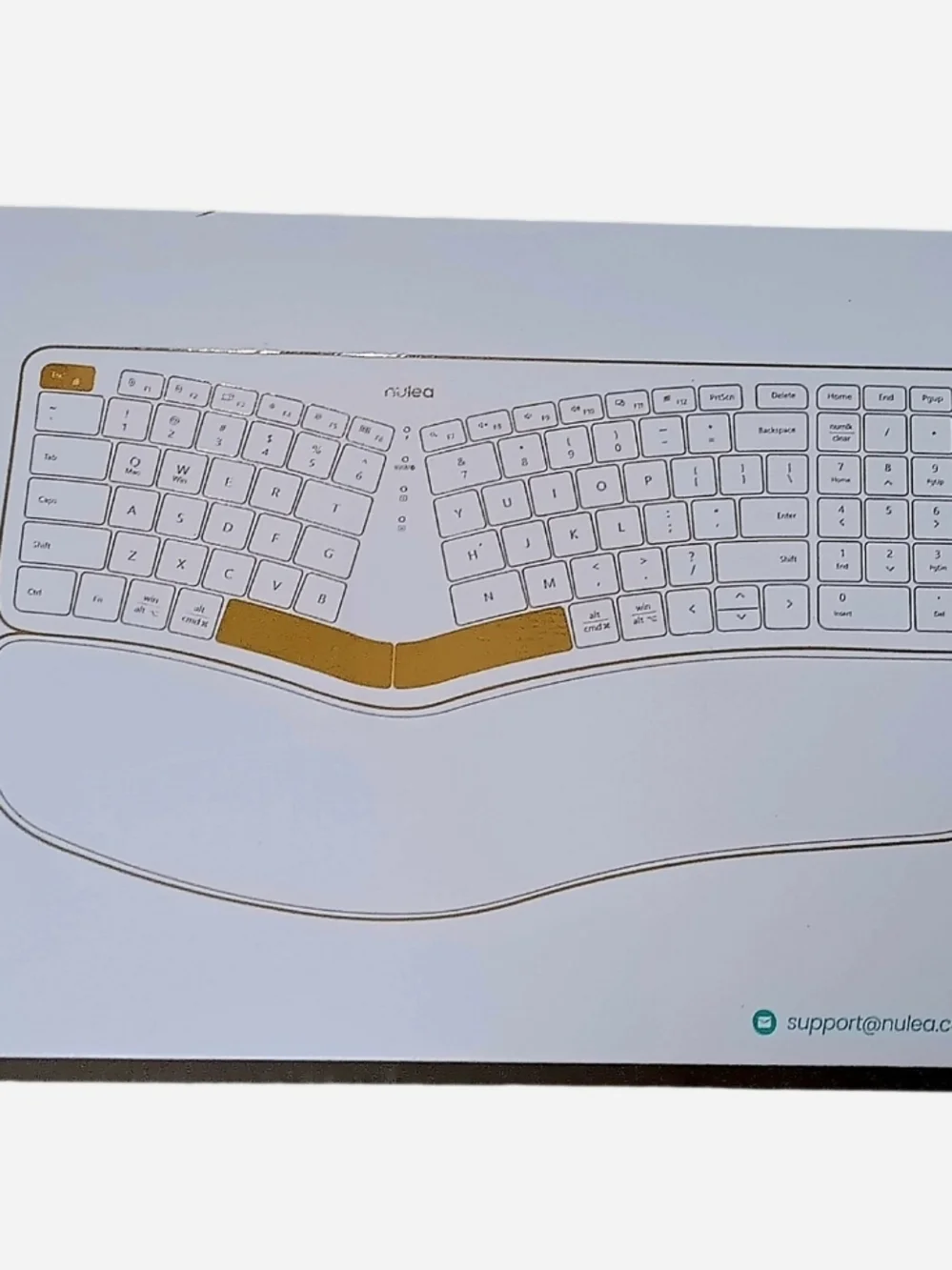 Nulea Ergonomic Split Keyboard in Black with Teal Accents